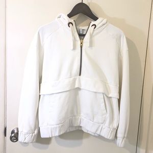 & other stories white hoodie sweatshirt size 6